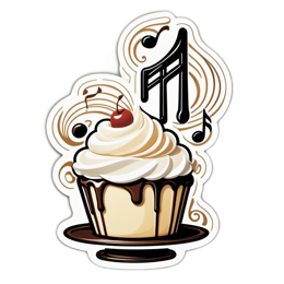 cupcake music SVG PNG design with clean design elements