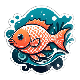 fish waterwaves SVG PNG design with clean design elements