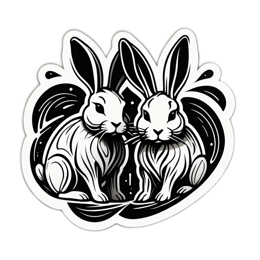 artistic rabbits SVG PNG design with clean design elements