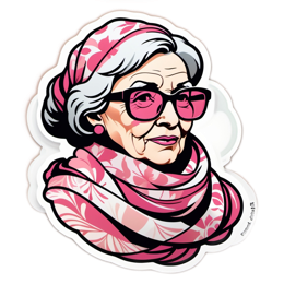 fashion older women floral SVG PNG design with white and pink floral elements