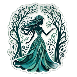 fantasy woman floral SVG PNG design with green floral elements