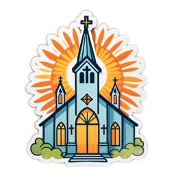 church sunset SVG PNG design with clean design elements