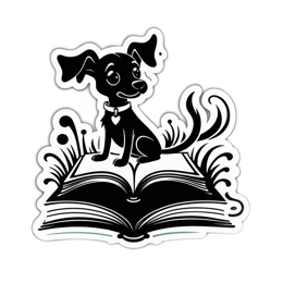 sticker dog book SVG PNG design with clean design elements