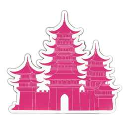 fantasy pink pagoda SVG PNG design with clean design elements