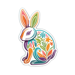 artistic flowerful rabbit floral SVG PNG design with floral elements
