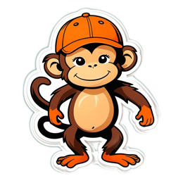 friendly cartoon monkey SVG PNG design with clean design elements