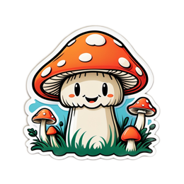 funny mushroom stickers SVG PNG design