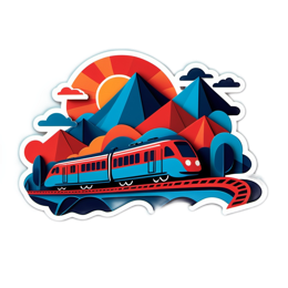 train landscape paperart SVG PNG design