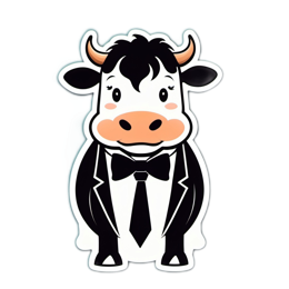 cow tuxedo SVG PNG design with clean design elements