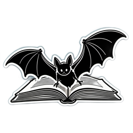bat book sticker SVG PNG design with clean design elements