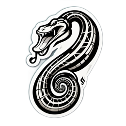 sticker snake SVG PNG design with clean design elements