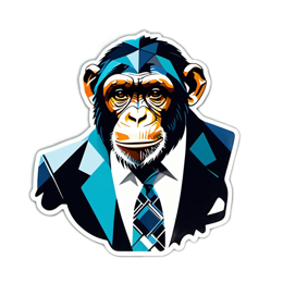 artsy monkey portrait SVG PNG design with clean design elements