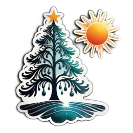 christmas tree sun SVG PNG design