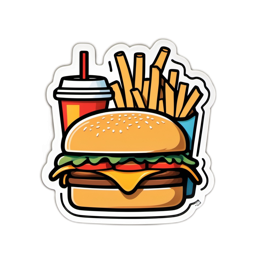 burger fries drink SVG PNG design with clean design elements