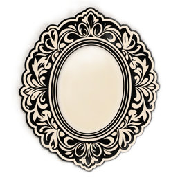 frame floral SVG PNG design with black and cream floral elements