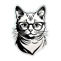 cats glasses SVG PNG design with clean design elements