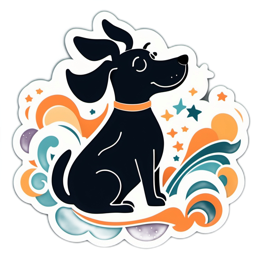 dog vibrant sticker SVG PNG design