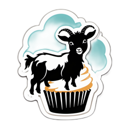 pets goat cupcake SVG PNG design with clean design elements