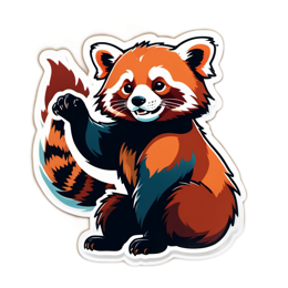 red panda sticker SVG PNG design with clean design elements