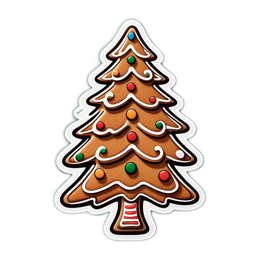 gingerbread tree decoration SVG PNG design with clean design elements