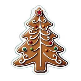 gingerbread tree decorations SVG PNG design with clean design elements