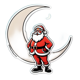 christmas santa moon SVG PNG design with clean design elements
