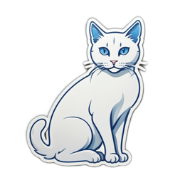 white cat sticker SVG PNG design