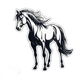 black horse SVG PNG design with clean design elements