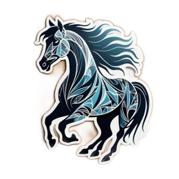 artistic horse sticker SVG PNG design with clean design elements