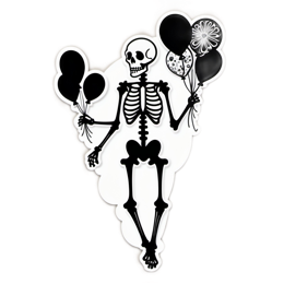 skeleton balloons SVG PNG design with clean design elements