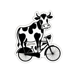 cow bicycle SVG PNG design with clean design elements