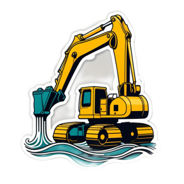 excavator sticker SVG PNG design