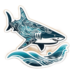 shark artistry wave SVG PNG design with clean design elements
