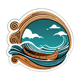 waves boat SVG PNG design with clean design elements