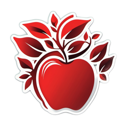 redapple leaves SVG PNG design with clean design elements, red and green floral elements