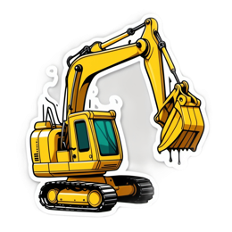 construction digger SVG PNG design with clean design elements