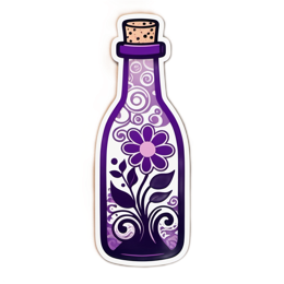 bottle flower SVG PNG design with purple floral elements