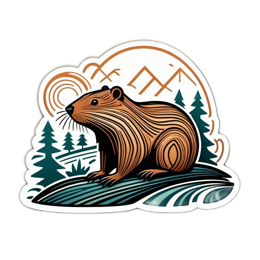 wildlife beaver SVG PNG design with clean design elements
