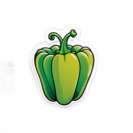 food greenpepper sticker SVG PNG design with clean design elements