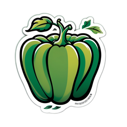green pepper sticker SVG PNG design with clean design elements