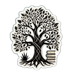 tree books SVG PNG design with clean design elements