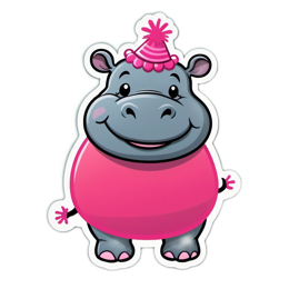 party hippopotamus SVG PNG design