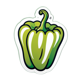 sticker greenpepper SVG PNG design with clean design elements