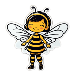 bumblebee girl SVG PNG design with clean design elements