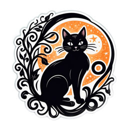 halloween blackcat moon SVG PNG design with clean design elements