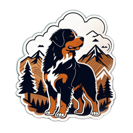 nature dog mountains SVG PNG design with clean design elements
