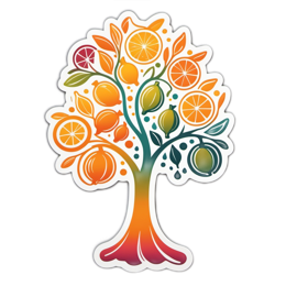 fruit tree colorful SVG PNG design
