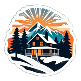 winter mountainhouse SVG PNG design