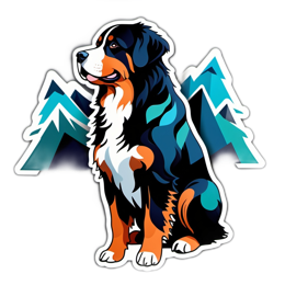painting mountain dog SVG PNG design