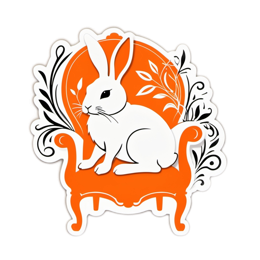 rabbit orange SVG PNG design with clean design elements